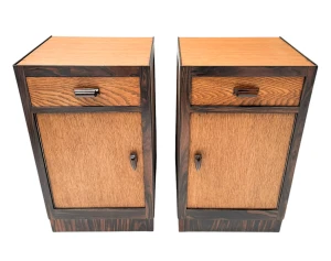 Two Art Deco Modernist Nightstands or Bedside Tables, 1920s 2